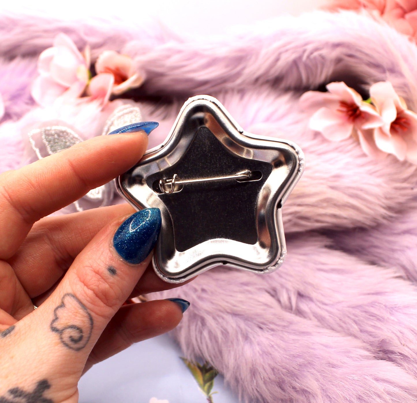 Pompom Purin Sanrio Holographic Sparkly Star Badge
