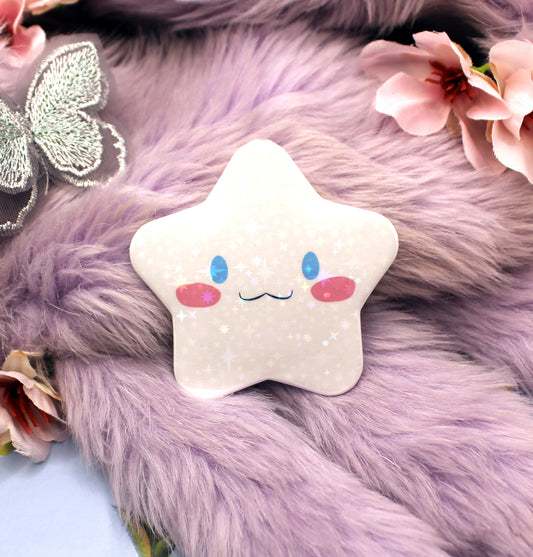 Cinnamoroll Sanrio Holographic Sparkly Star Badge
