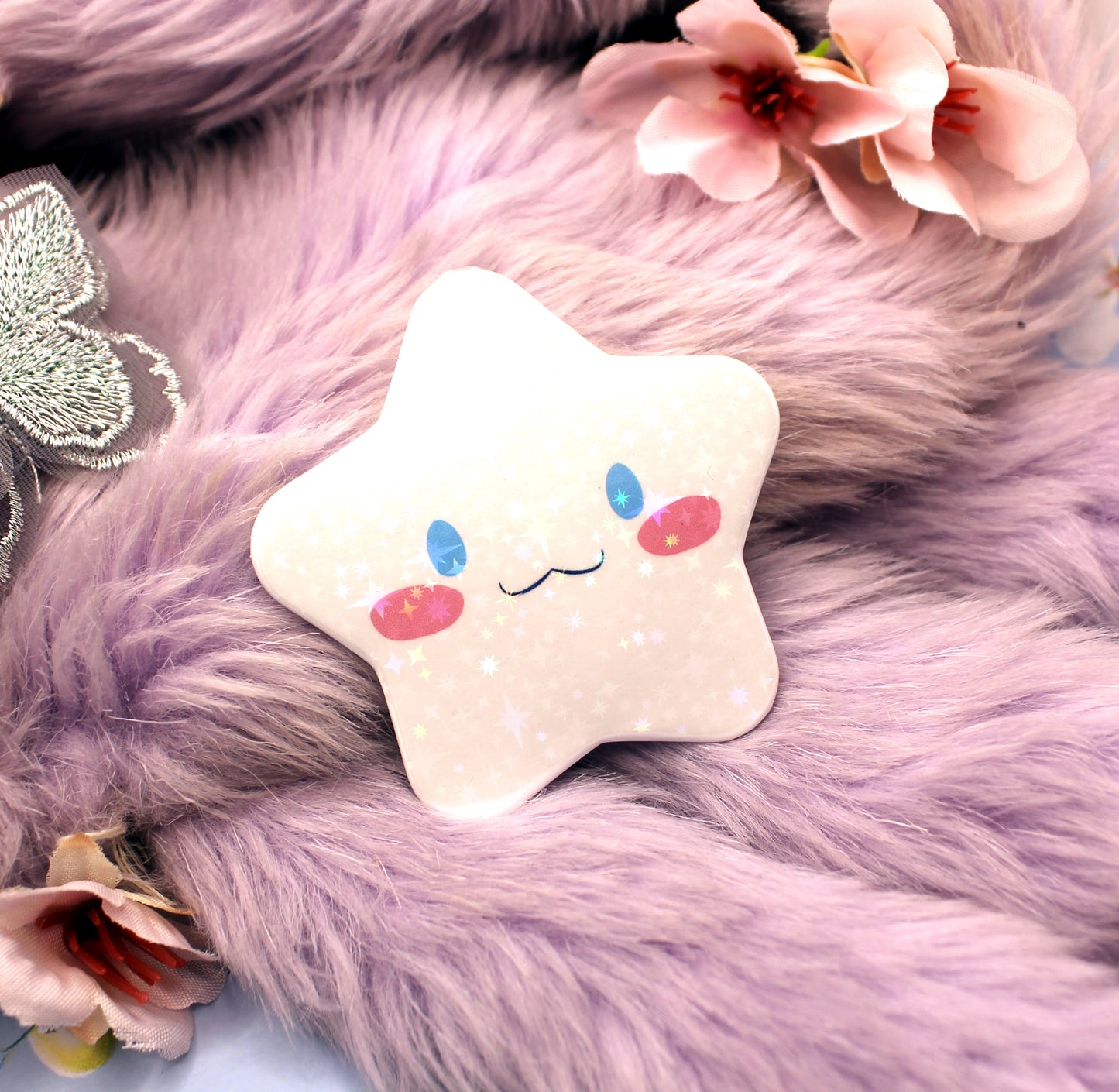 Cinnamoroll Sanrio Holographic Sparkly Star Badge