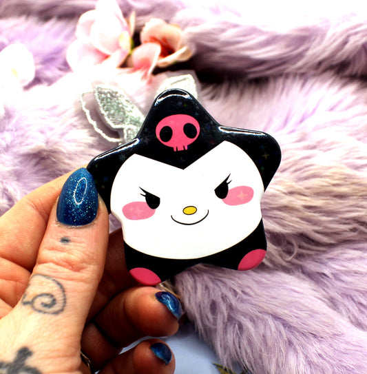 Kuromi Sanrio Holographic Sparkly Star Badge