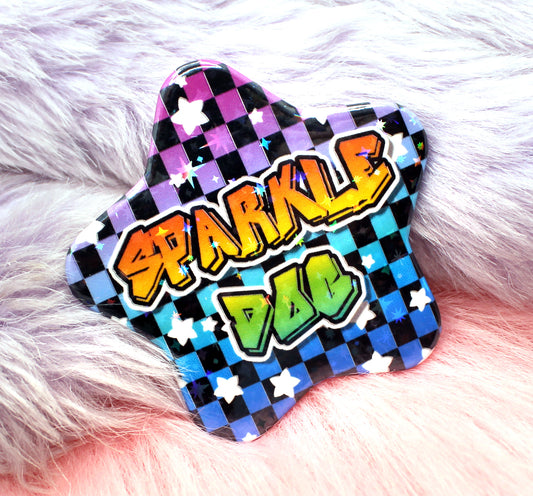 Sparkle Dog Star Badge (55mm)