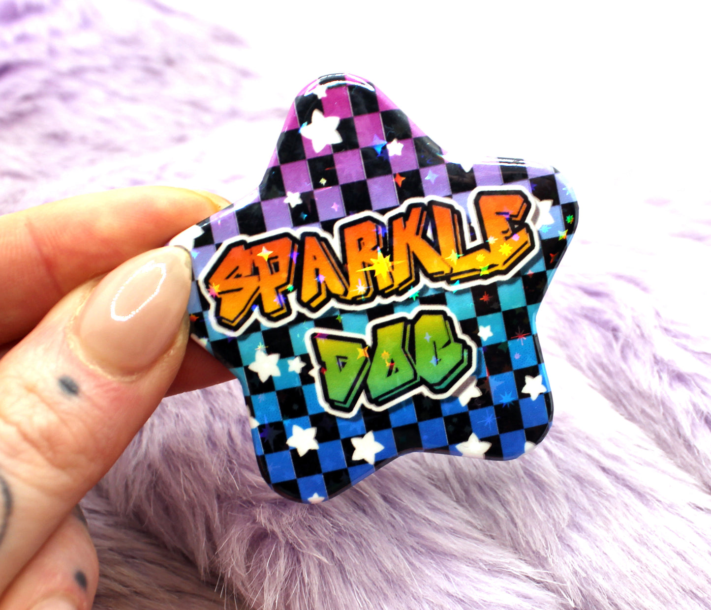 Sparkle Dog Star Badge (55mm)