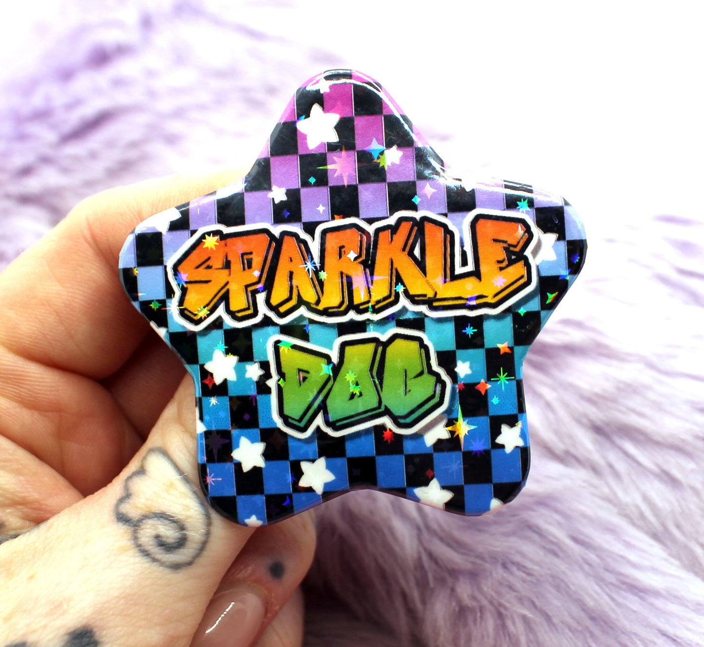 Sparkle Dog Star Badge (55mm)