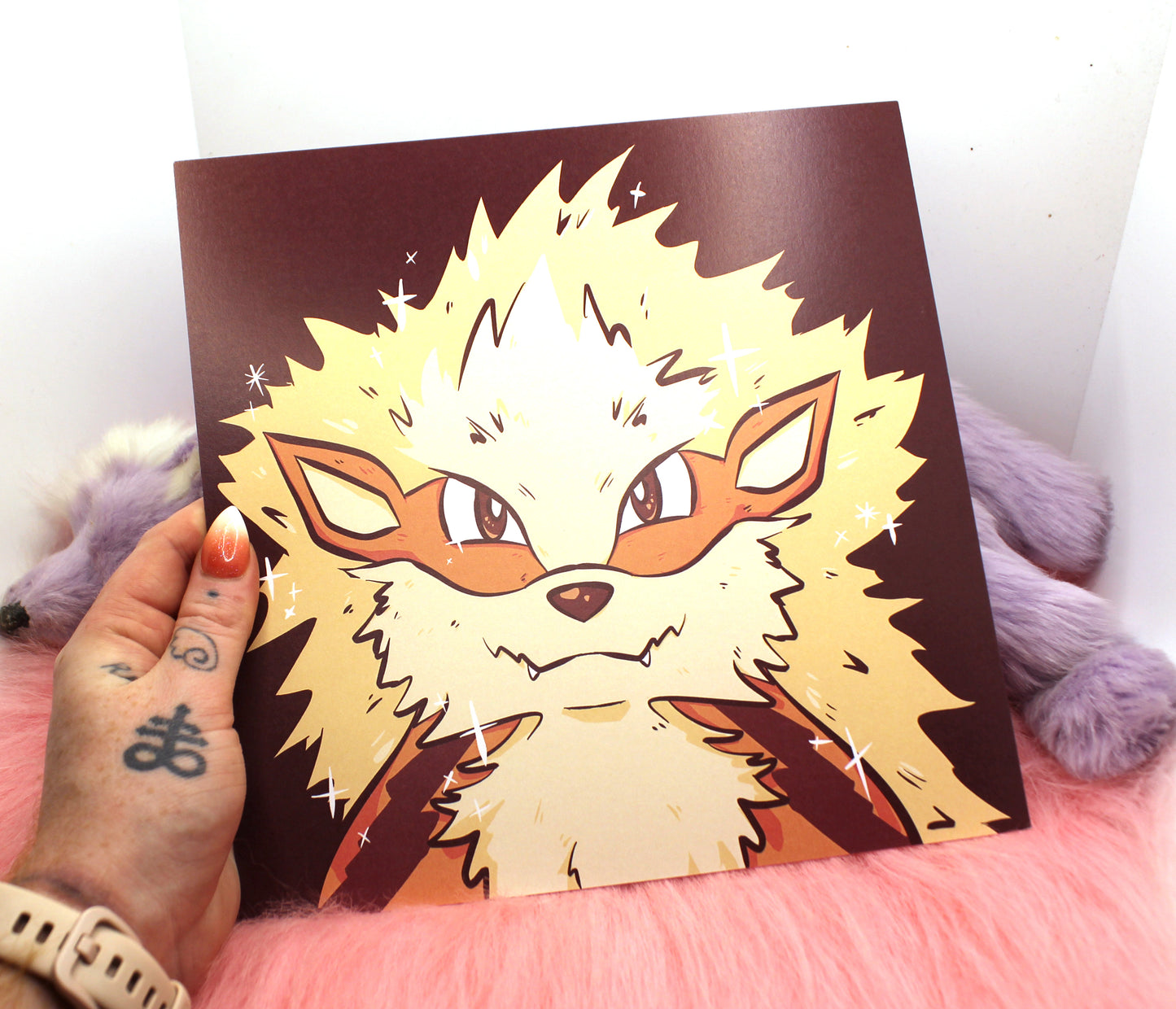 Arcanine Pokemon 8x8 inch Square Print