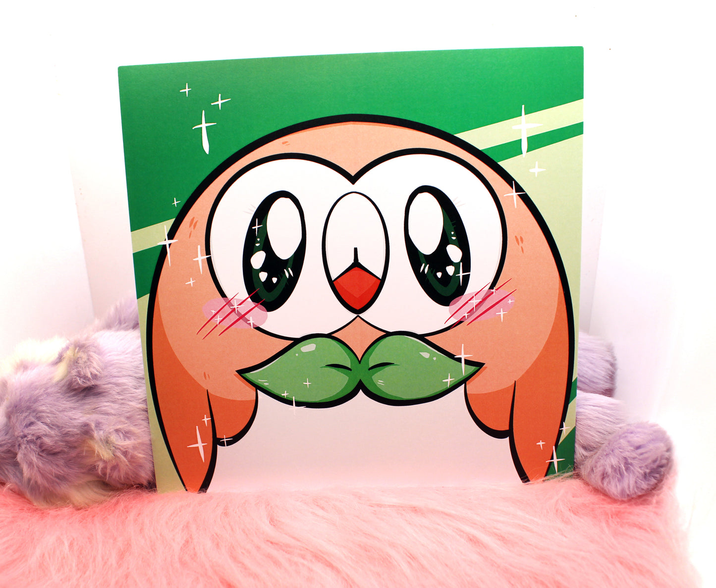 Rowlet Pokemon 8x8 inch Square Print
