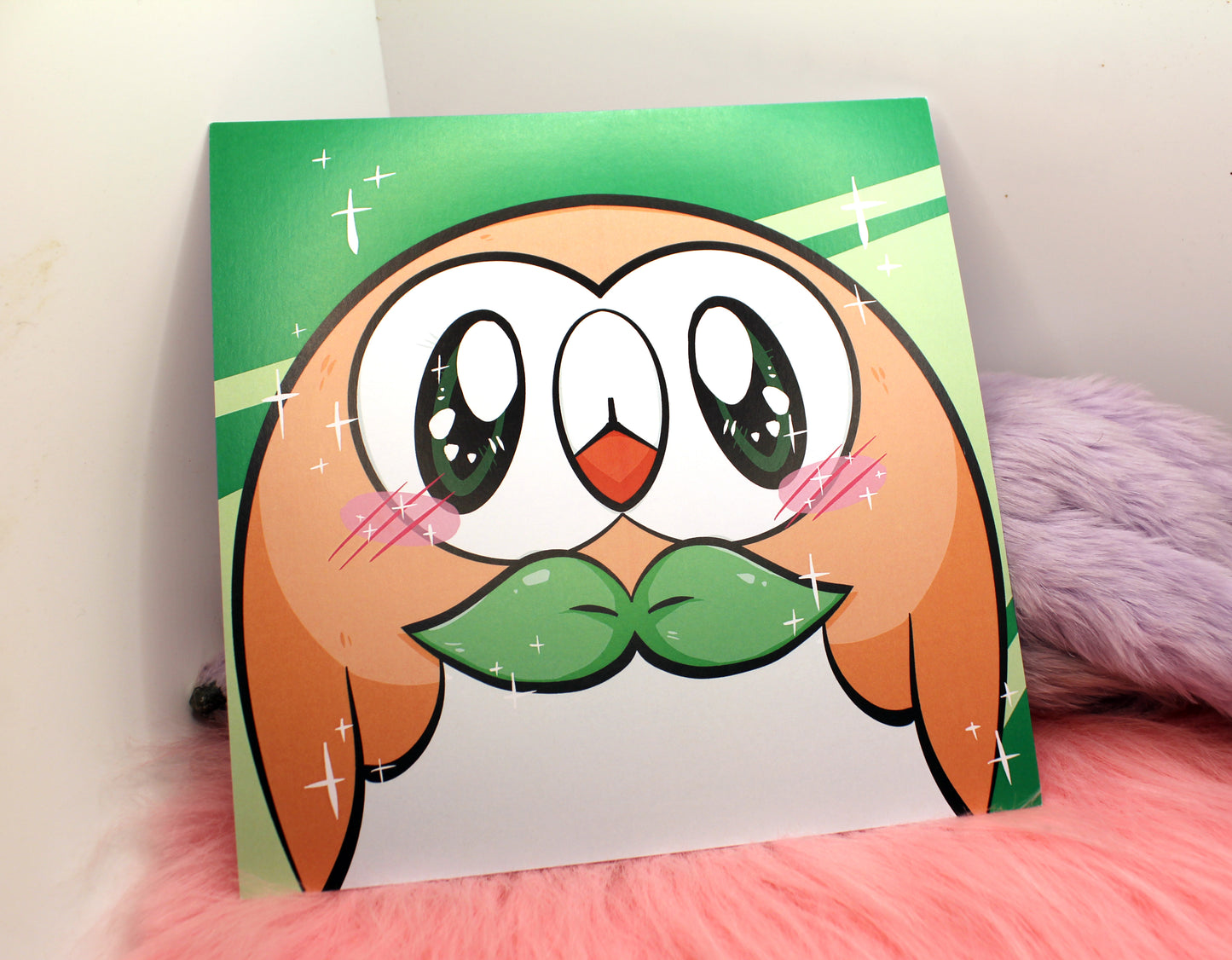 Rowlet Pokemon 8x8 inch Square Print