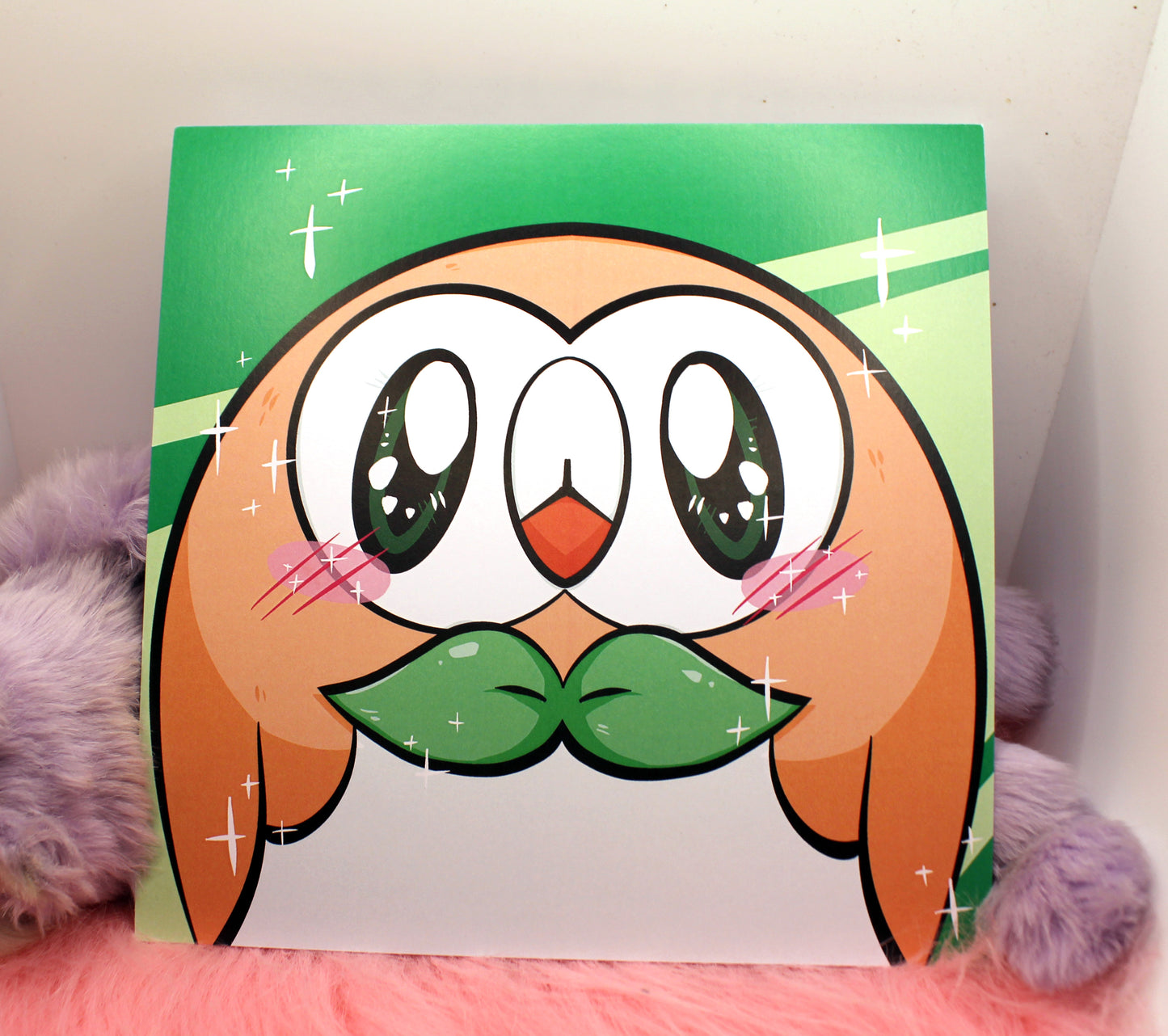 Rowlet Pokemon 8x8 inch Square Print
