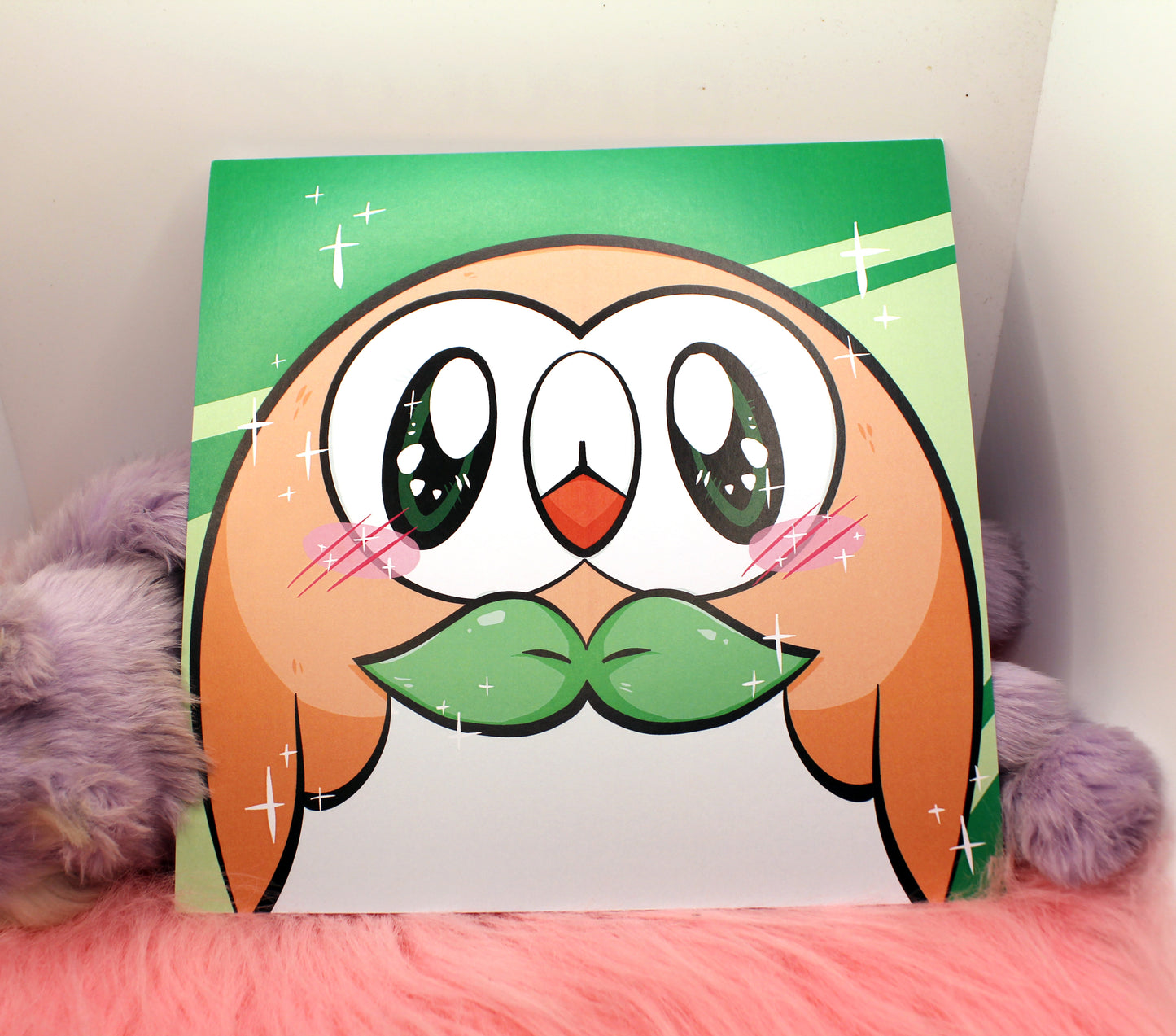 Rowlet Pokemon 8x8 inch Square Print