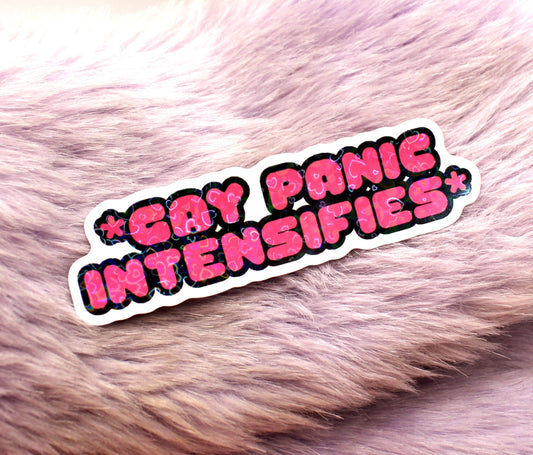 Gay Panic Intensifies Sticker (8cm)