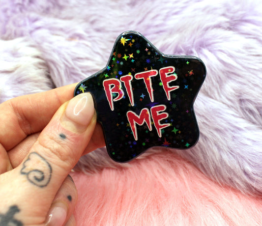 Bite Me Star Badge (55mm)