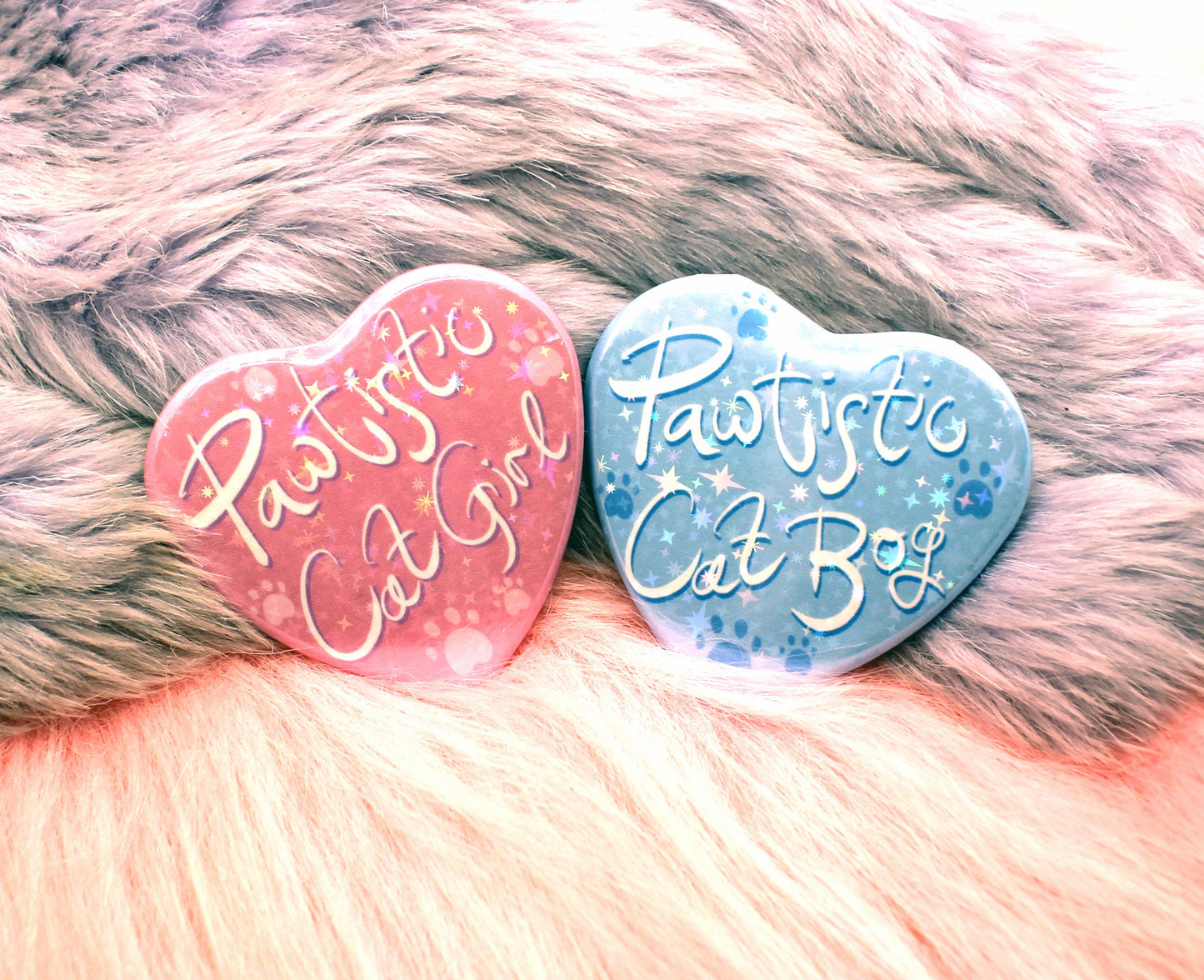 Pawtistic Cat Boy Heart Badge (55mm)