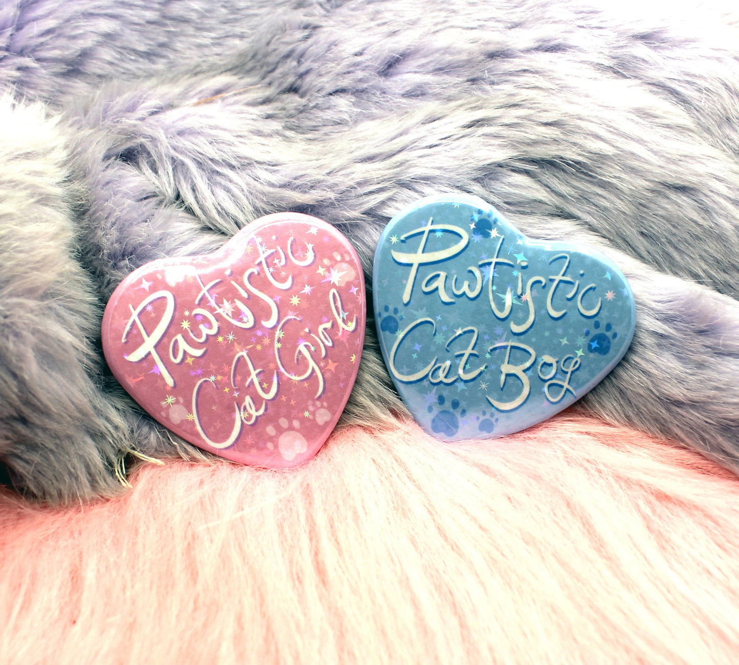 Pawtistic Cat Boy Heart Badge (55mm)