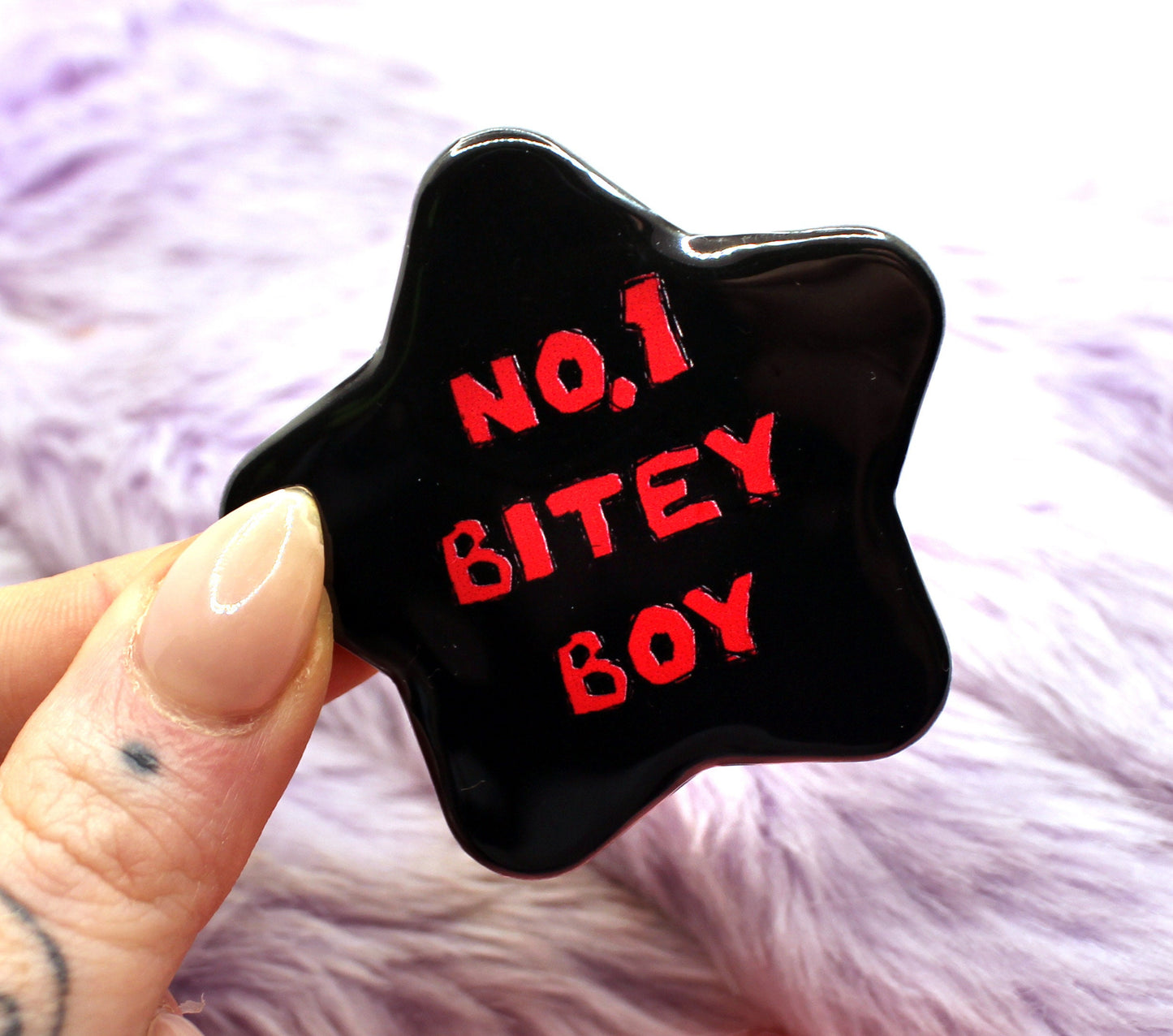 No.1 Bitey Boy Black Star Badge (55mm)