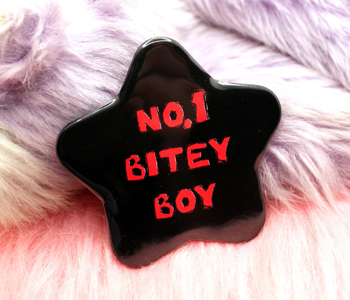 No.1 Bitey Boy Black Star Badge (55mm)