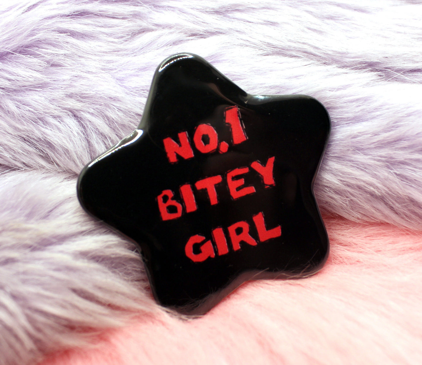 No.1 Bitey Girl Black Star Badge (55mm)