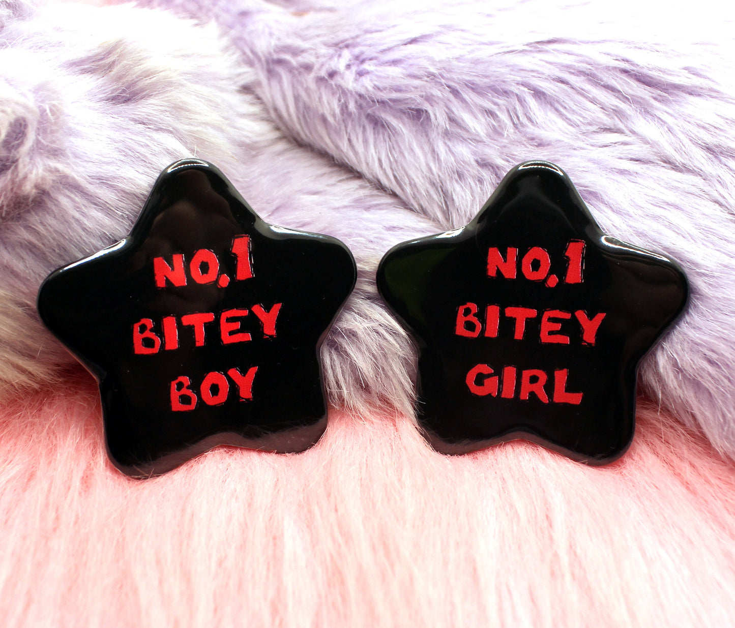No.1 Bitey Girl Black Star Badge (55mm)
