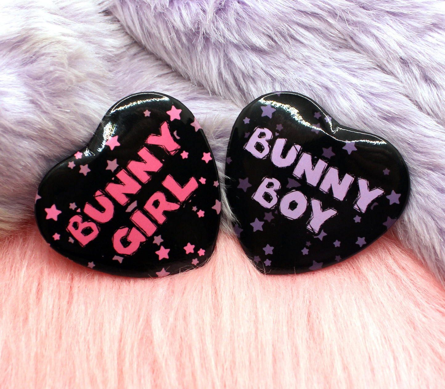 Bunny Boy Heart Badge (55mm)