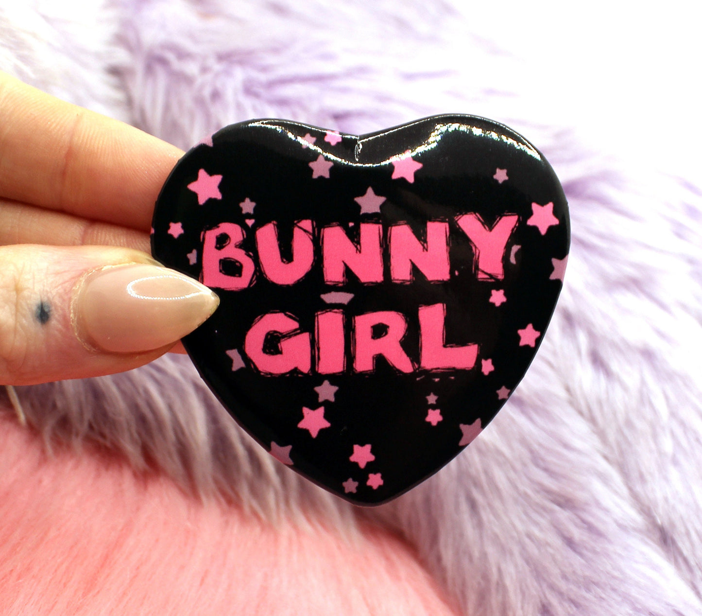 Bunny Girl Heart Badge (55mm)
