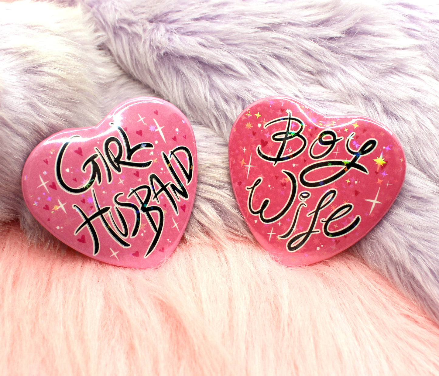 Boy Wife Heart Badge (55mm)