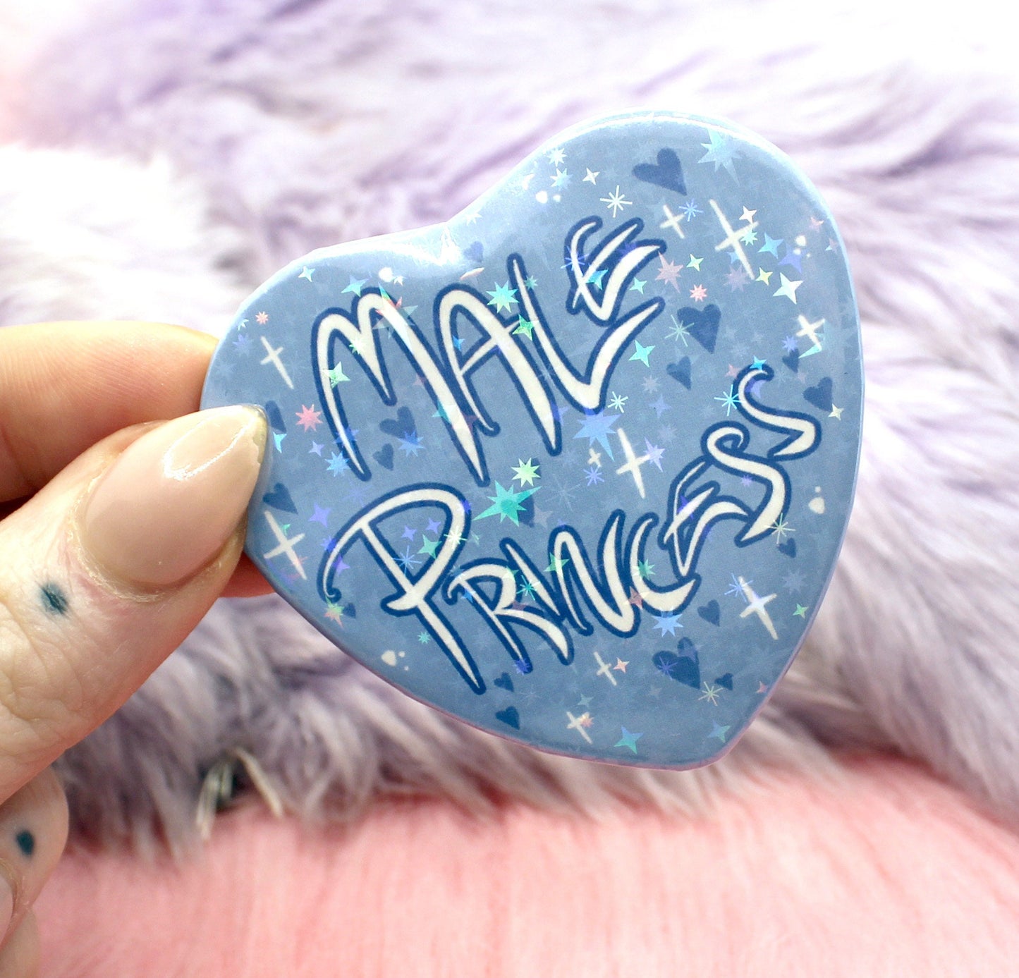 Male Princess Heart Badge (55mm)