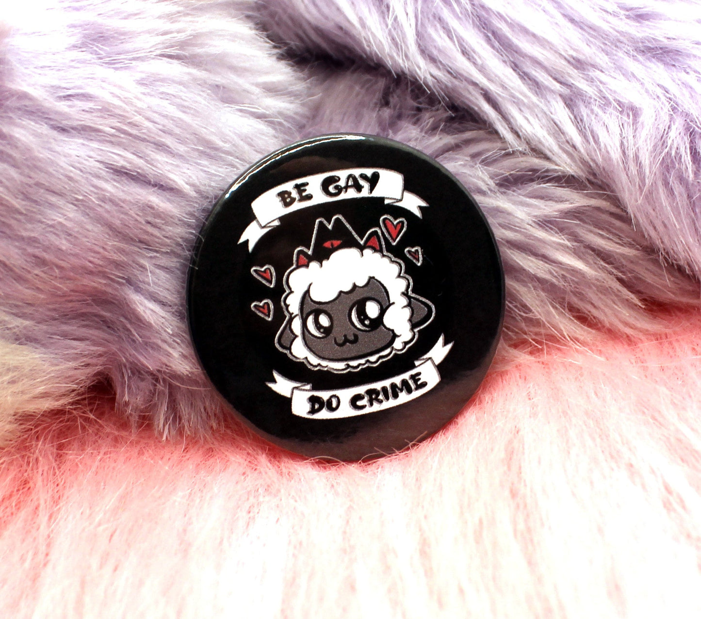 Cult of the Lamb Be Gay Do Crime Lamb Badge (38mm)