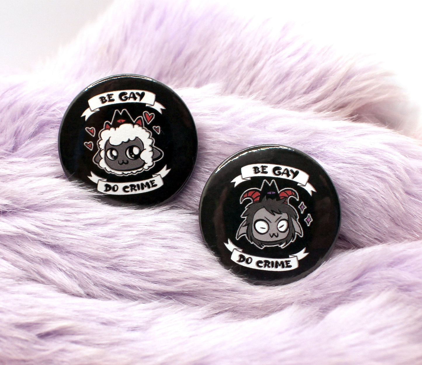 Cult of the Lamb Be Gay Do Crime Lamb Badge (38mm)