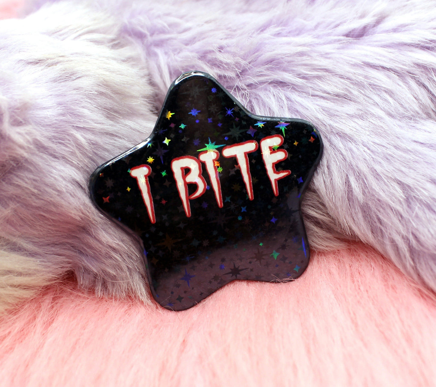 I Bite Star Badge (55mm)