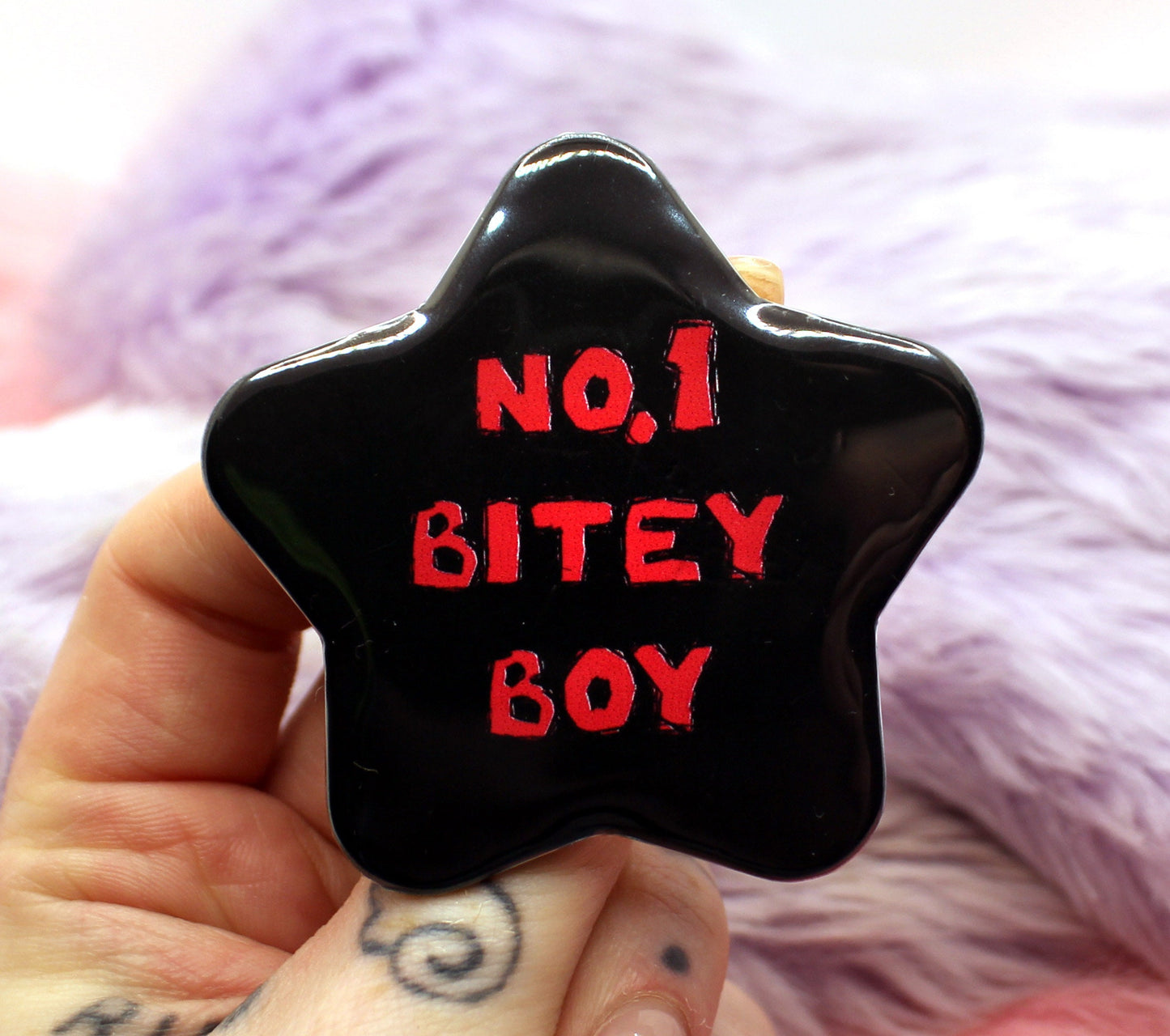 No.1 Bitey Boy Black Star Badge (55mm)