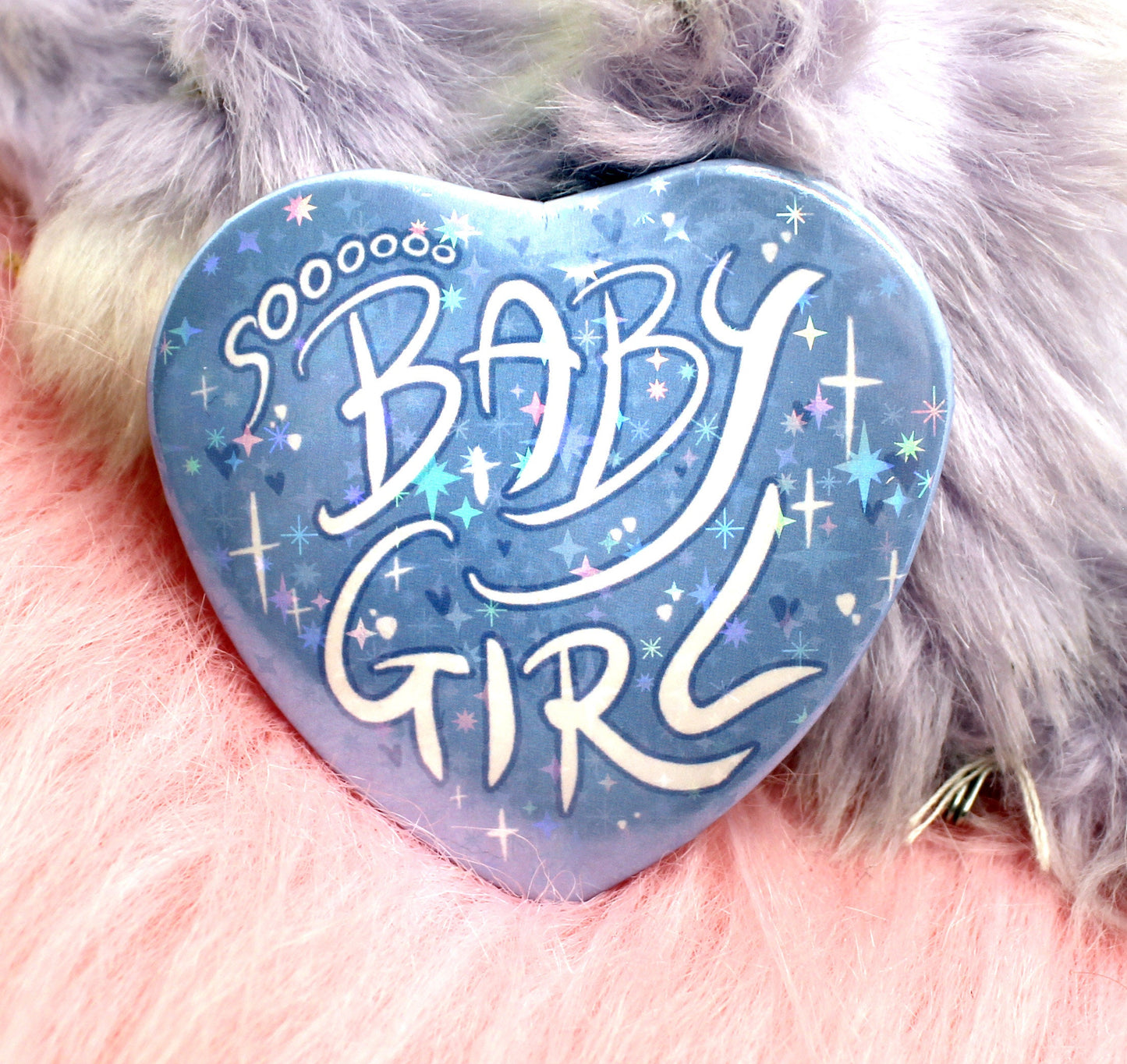 Blue Sooooo BabyGirl Heart Badge (55mm)