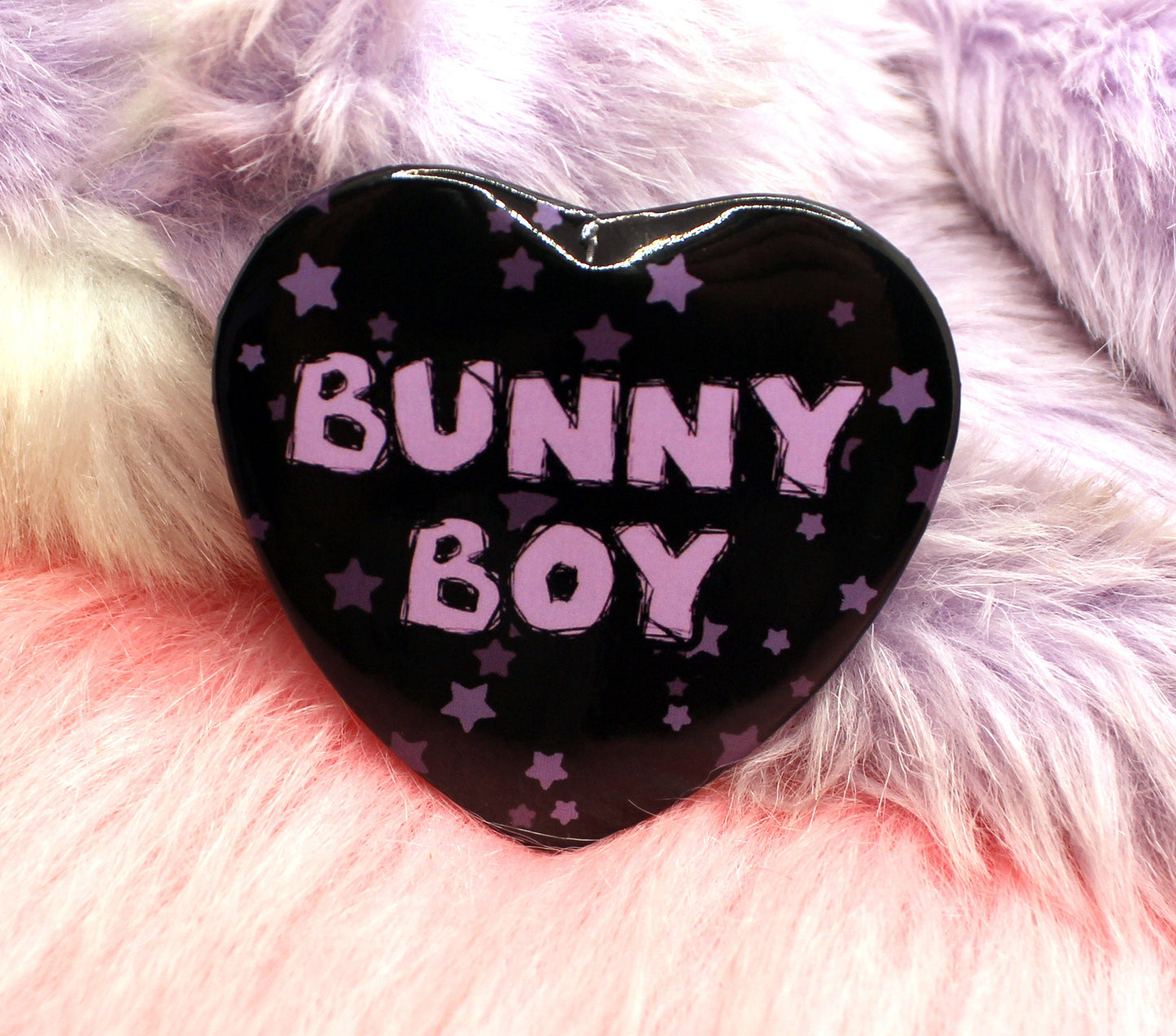 Bunny Boy Heart Badge (55mm)