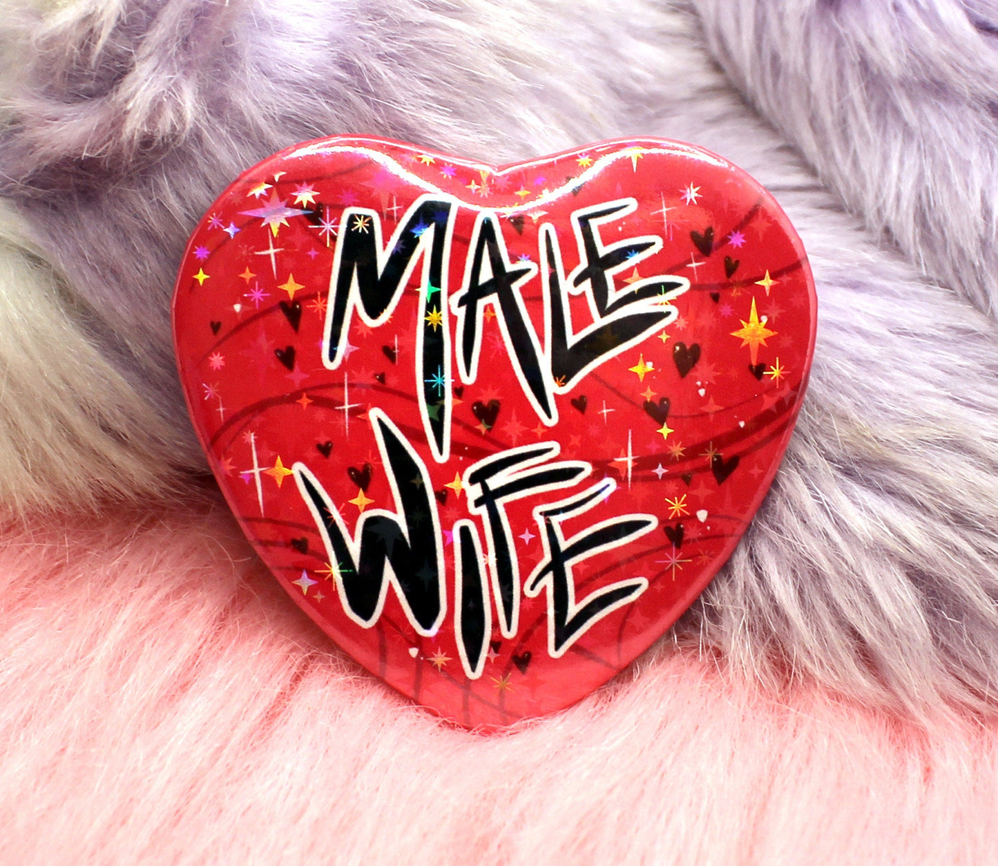 Male Wife Heart Badge (55mm)