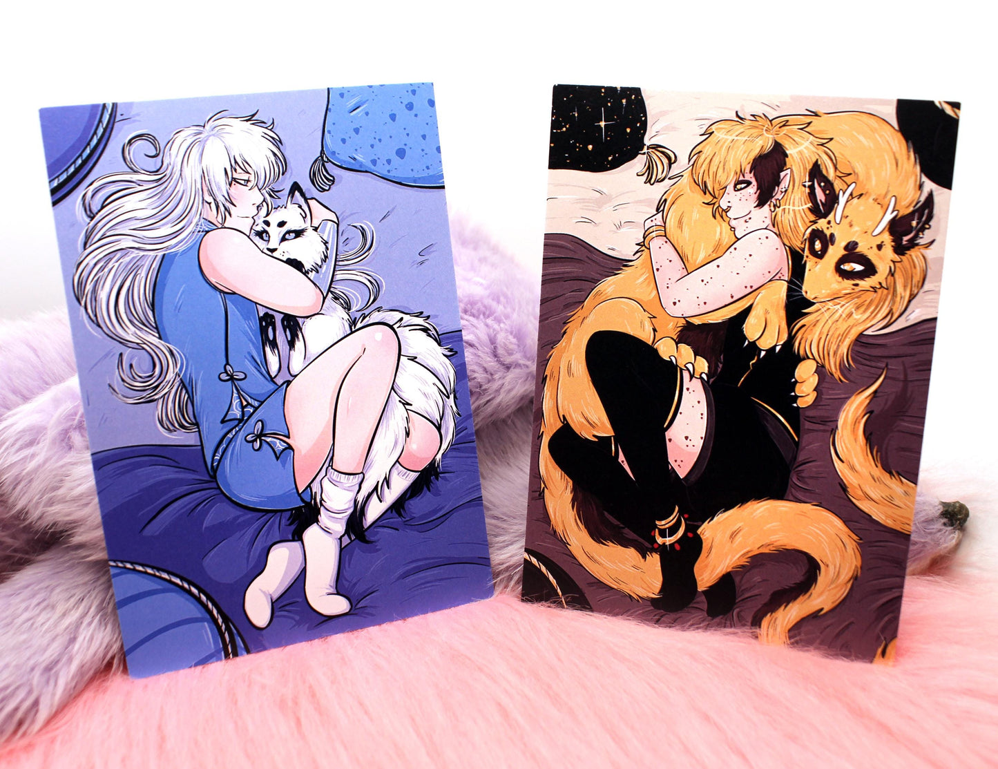 Taowren and Ettore Dragon Bed Illustration A6 Print - The Nightingale Dragon Series