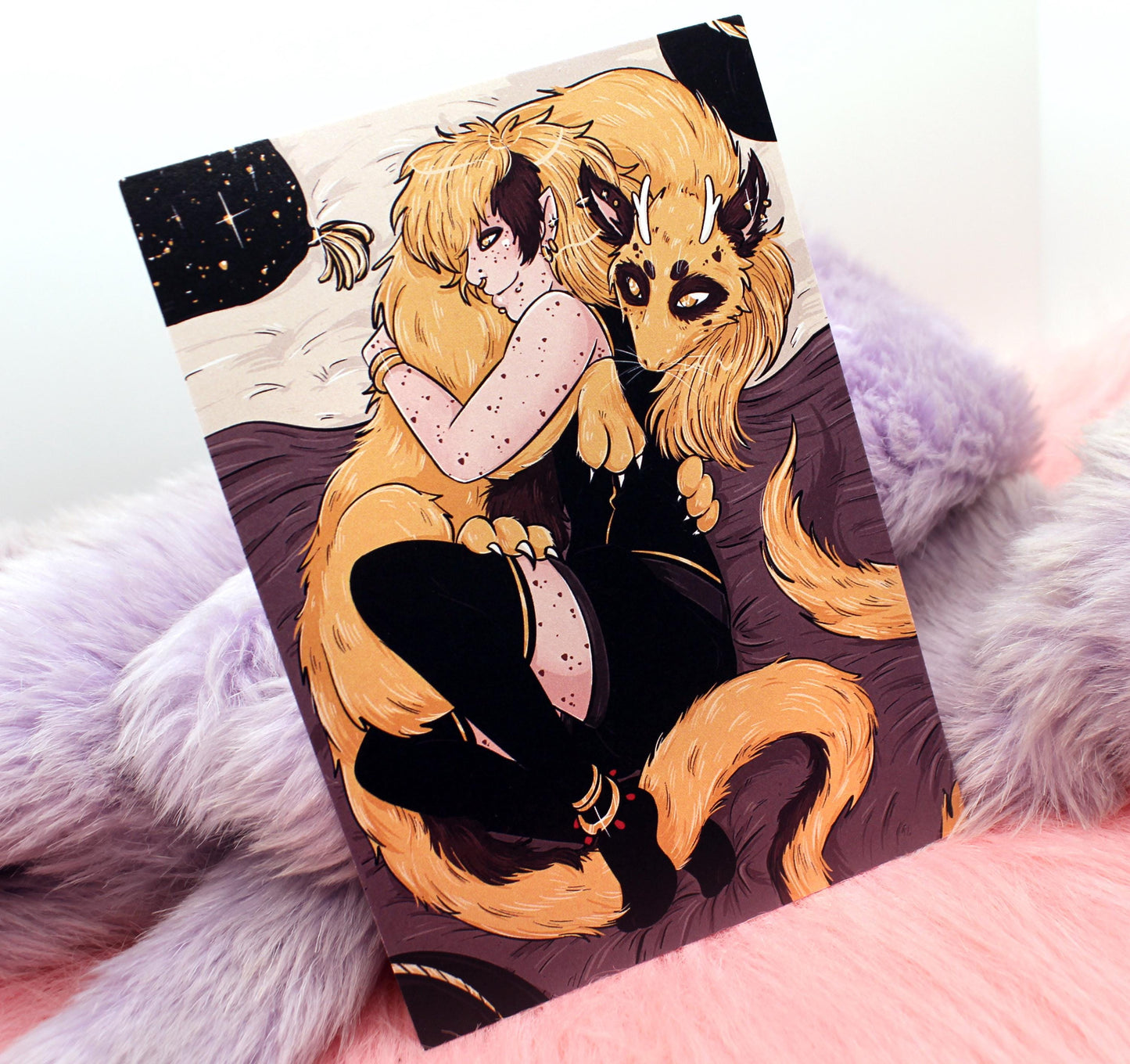 Taowren and Ettore Dragon Bed Illustration A6 Print - The Nightingale Dragon Series