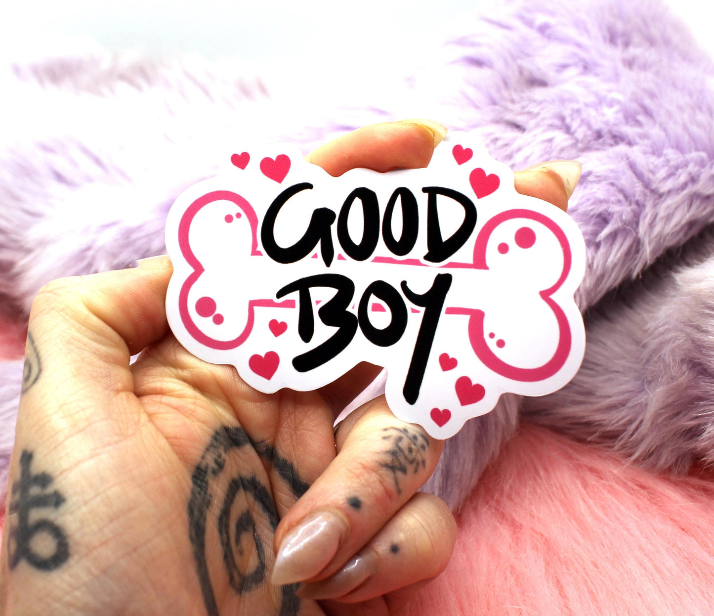 Good Boy Puppy Dog Bone Sticker (7cm)