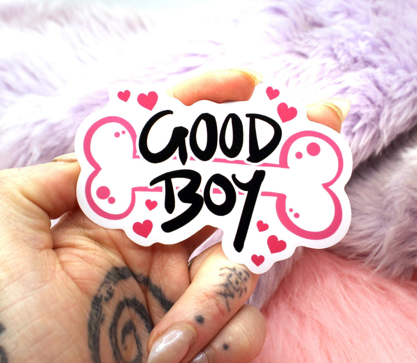 Good Boy Puppy Dog Bone Sticker (7cm)