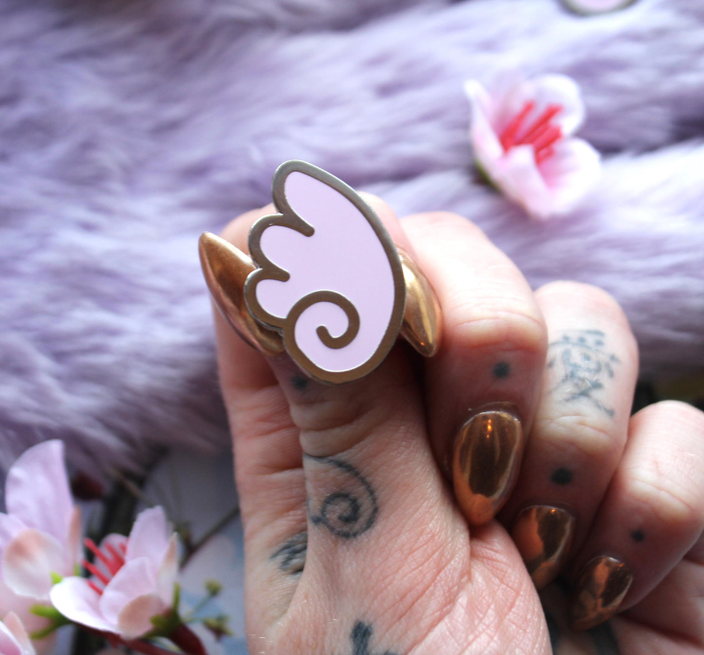 Pastel Pink Kawaii Wings Enamel Pin Set (A Grade, Hard, Silver Nickel)
