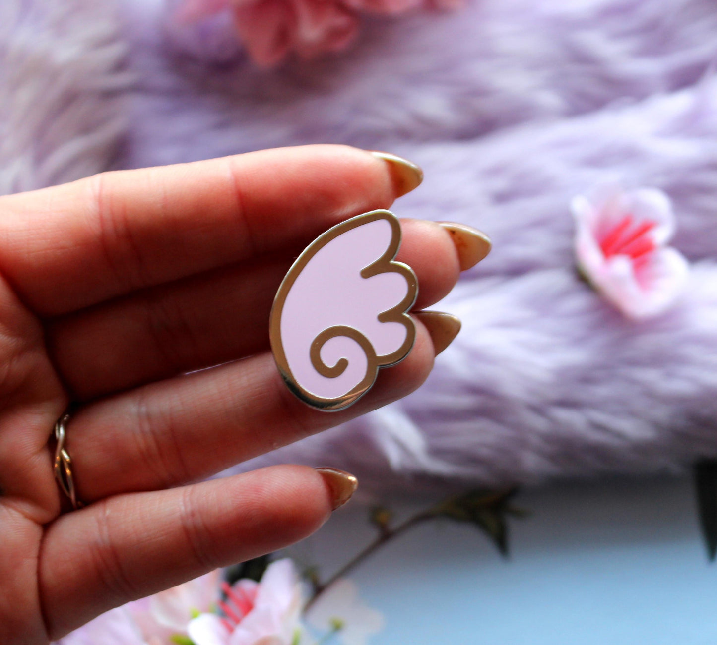 Pastel Pink Kawaii Wings Enamel Pin Set (A Grade, Hard, Silver Nickel)