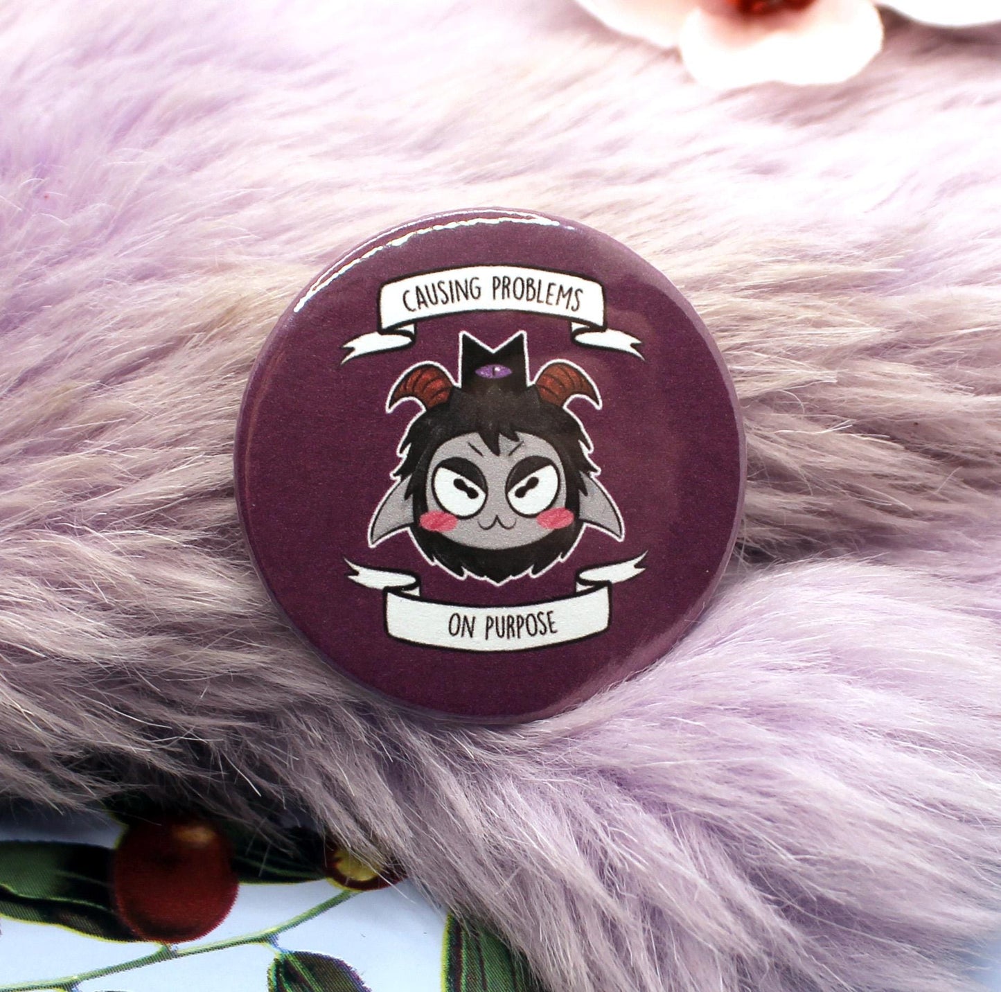 Cult of the Lamb Causing Problems On Purpose Goat Circular Badge (38mm)