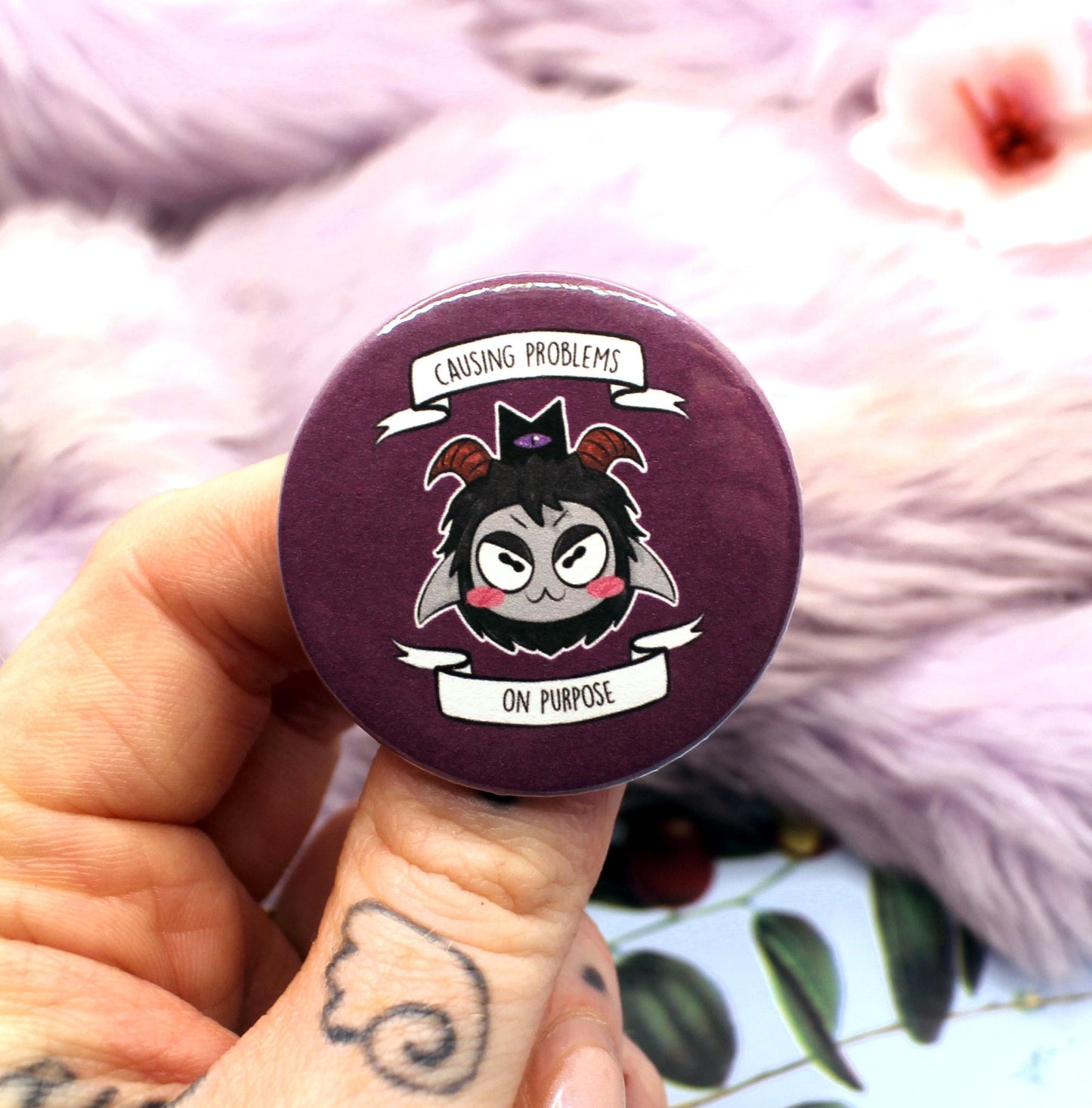 Cult of the Lamb Causing Problems On Purpose Goat Circular Badge (38mm)