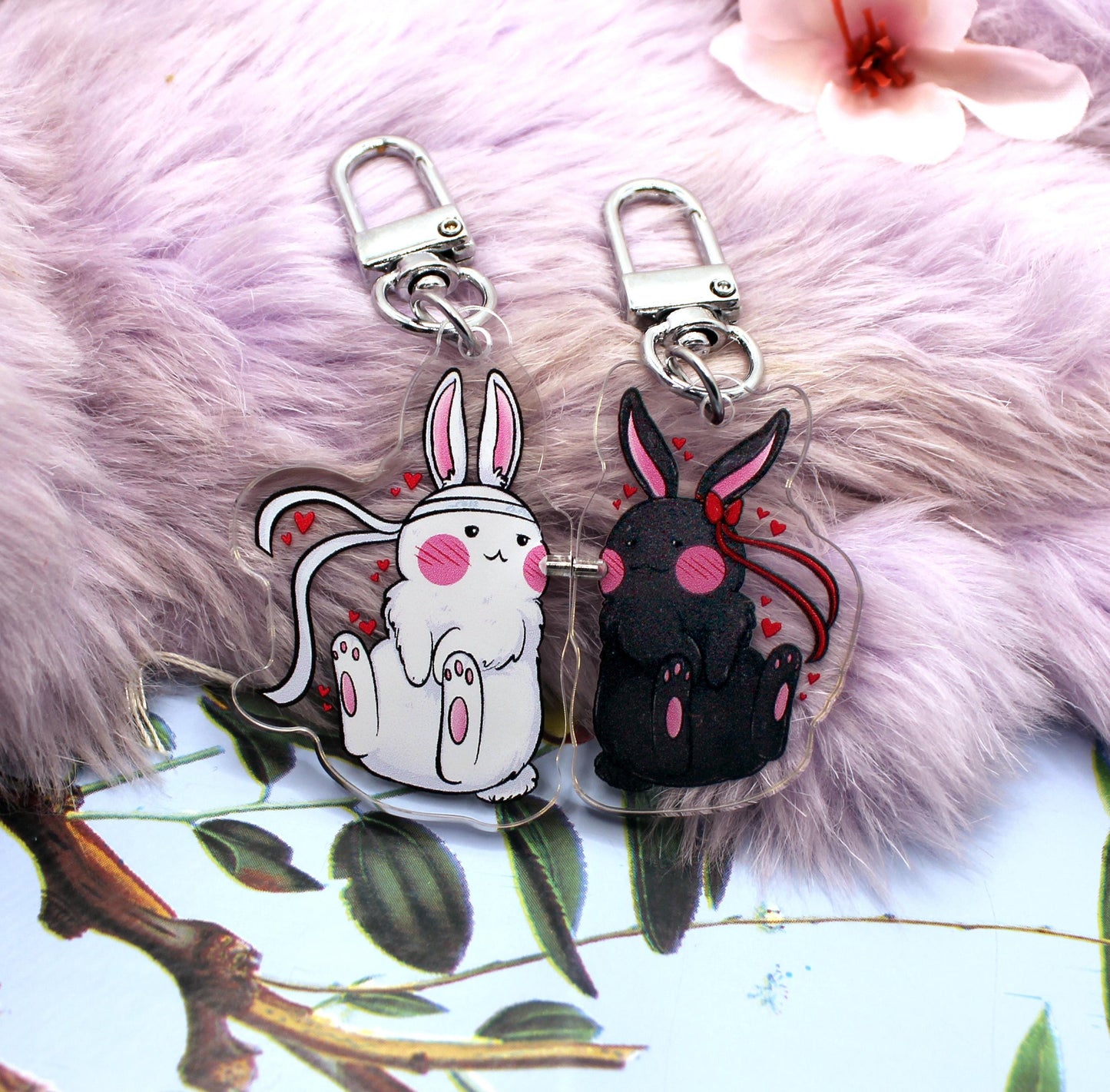 Wangxian Rabbit Form Magnetic Connector Acrylic Charms (2 Inch) - Mo Dao Zu Shi The Untamed Wei Wuxian Lan Wangji MXTX Danmei