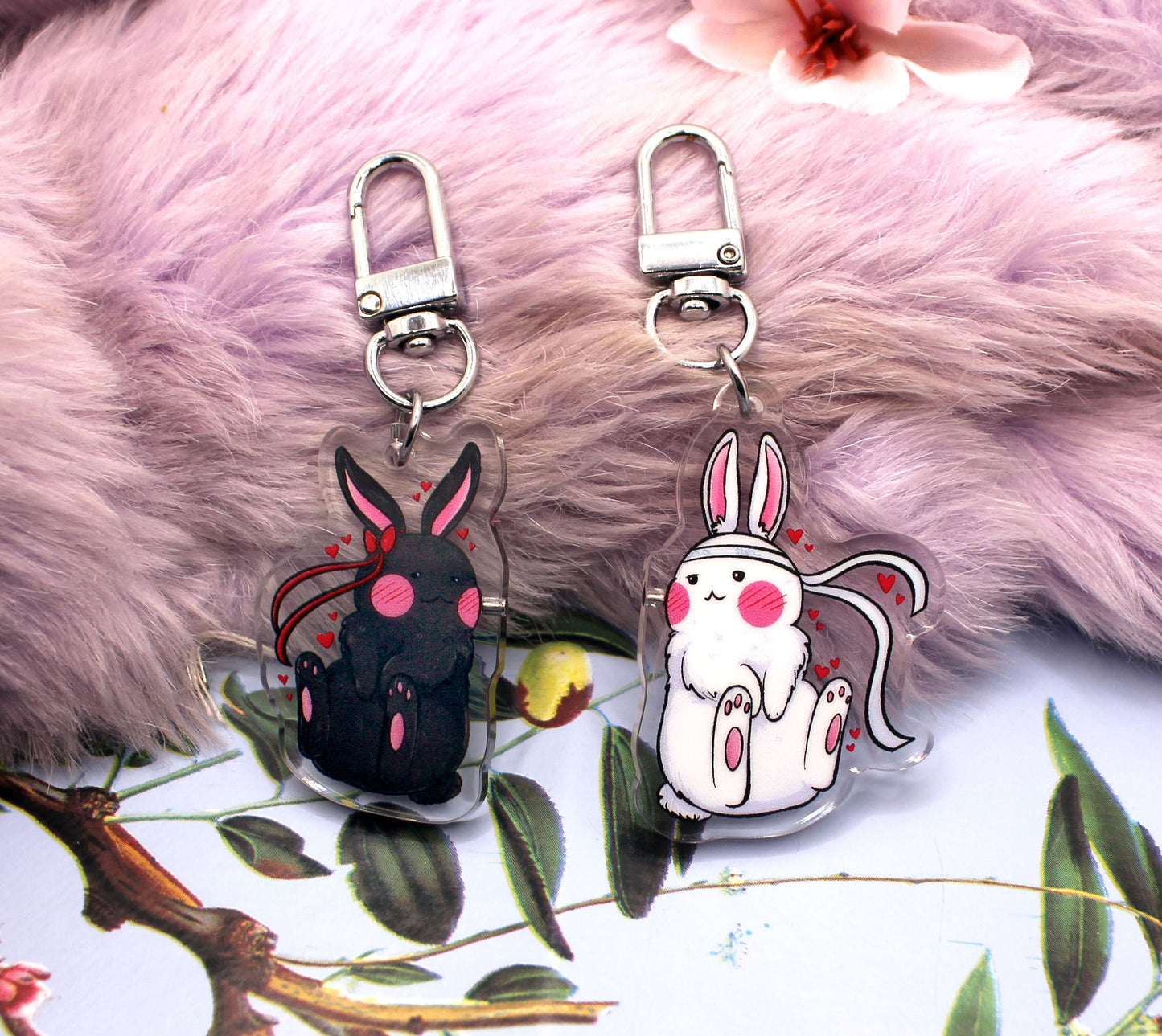 Wangxian Rabbit Form Magnetic Connector Acrylic Charms (2 Inch) - Mo Dao Zu Shi The Untamed Wei Wuxian Lan Wangji MXTX Danmei