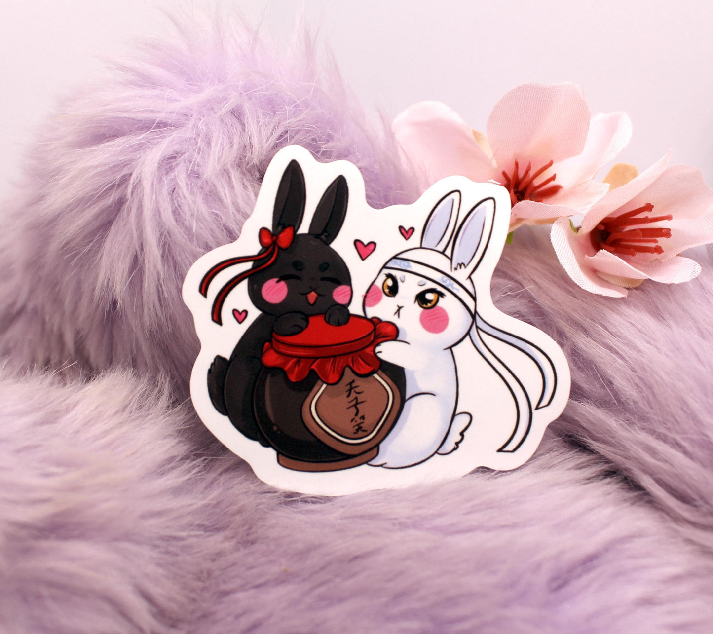 Wangxian Emperor's Smile Bunnies Sticker (70mm)- Mo Dao Zu Shi MXTX The Untamed Danmei Fan Art