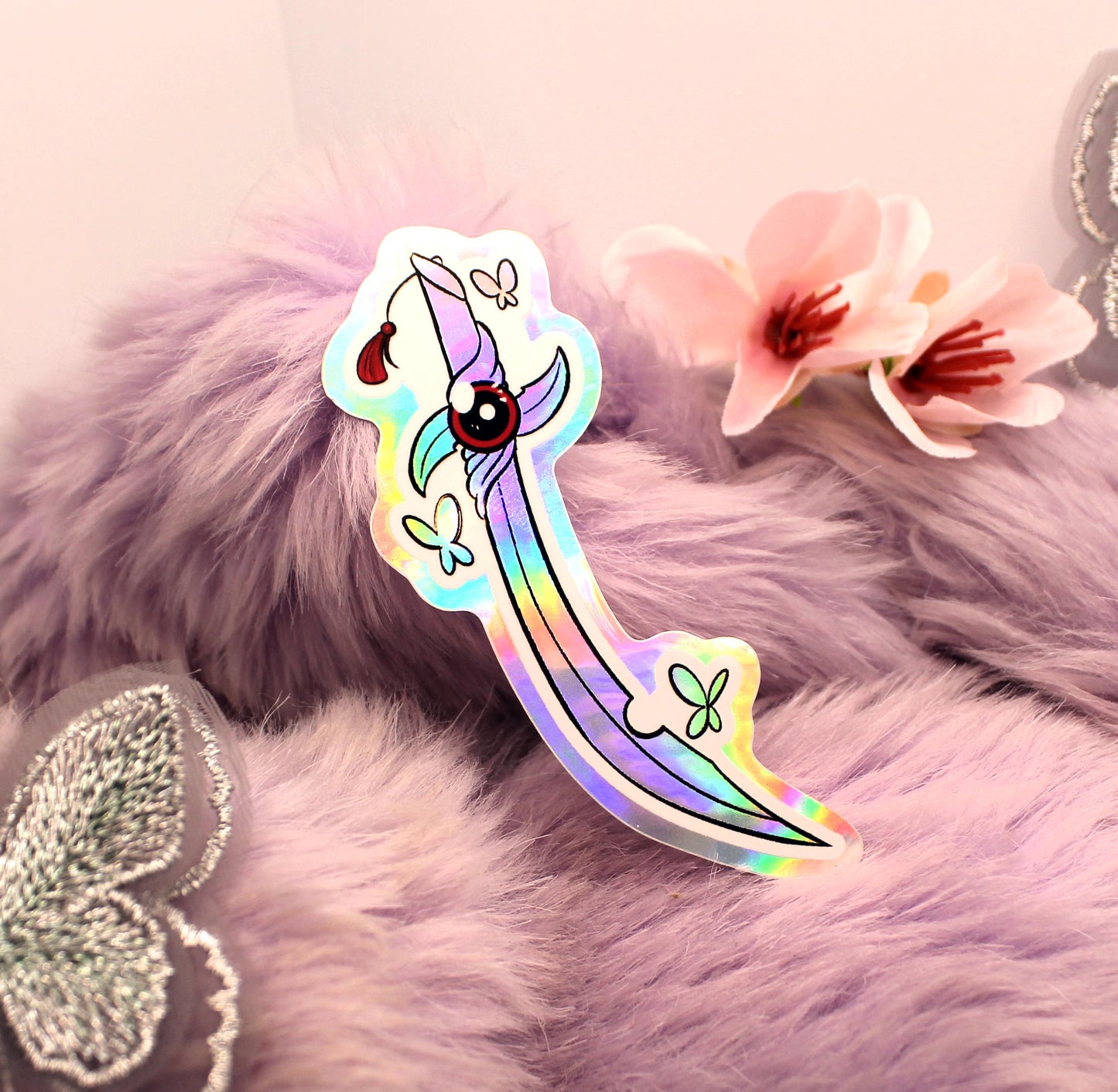 Eming Scimitar Holographic Sticker (70mm)- Heaven's Official Blessing Tian Guan Ci Fu MXTX Danmei Fan Art