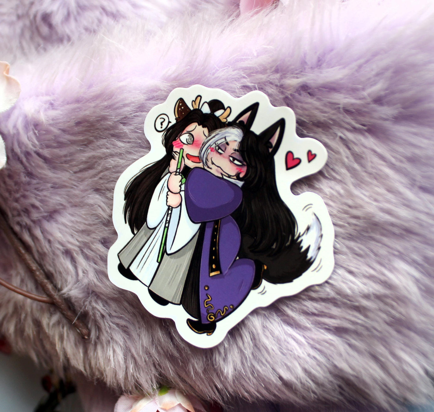 Shen Qiao and Yan Wushi Sticker (70mm)- A Thousand Autumns Meng Xi Shi Danmei Fan Art