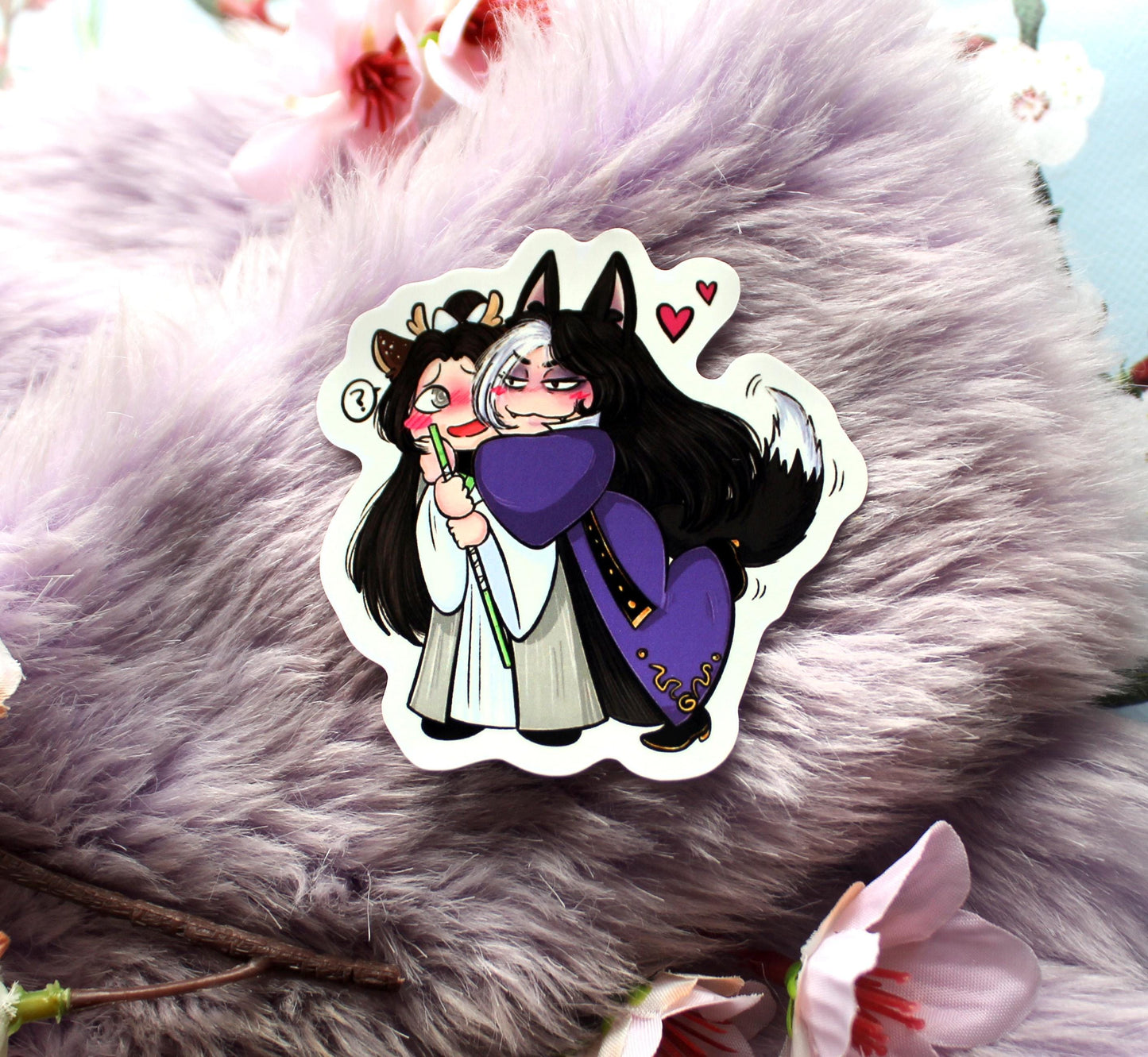 Shen Qiao and Yan Wushi Sticker (70mm)- A Thousand Autumns Meng Xi Shi Danmei Fan Art