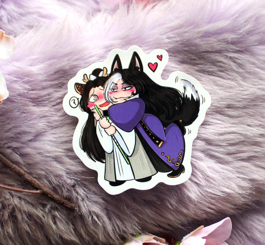 Shen Qiao and Yan Wushi Sticker (70mm)- A Thousand Autumns Meng Xi Shi Danmei Fan Art