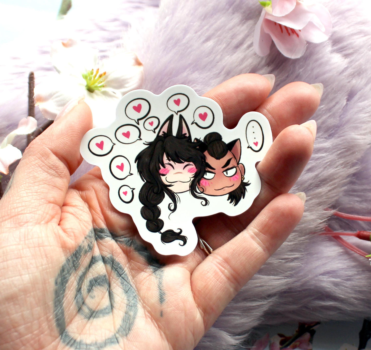Tozin Chibi Hearts Sticker (7cm) - The Nightingale Dragon Series