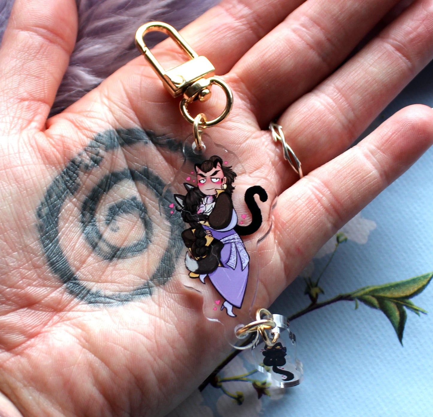 Tomar Ginzin Thistle Dangle Acrylic Charm (2inch) - The Nightingale Dragon Series
