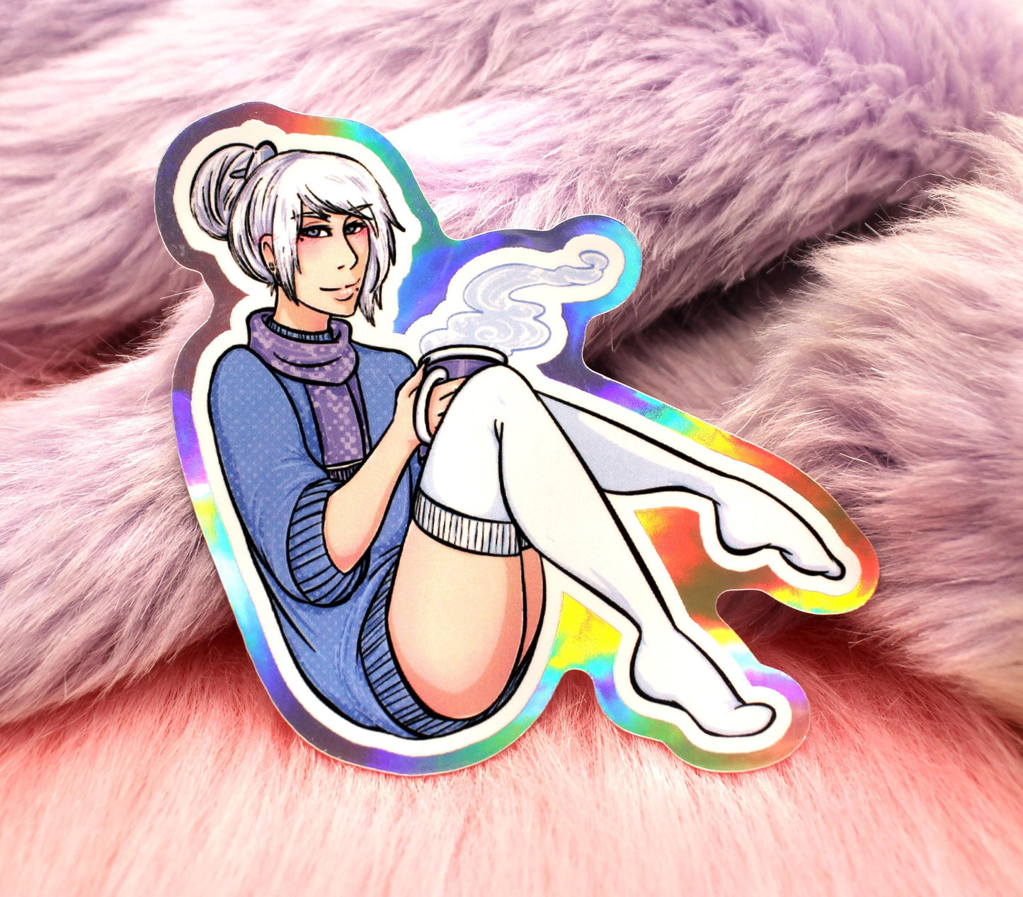 Brayandli Sitting Holographic Sticker (7cm) - The Nightingale Dragon Series