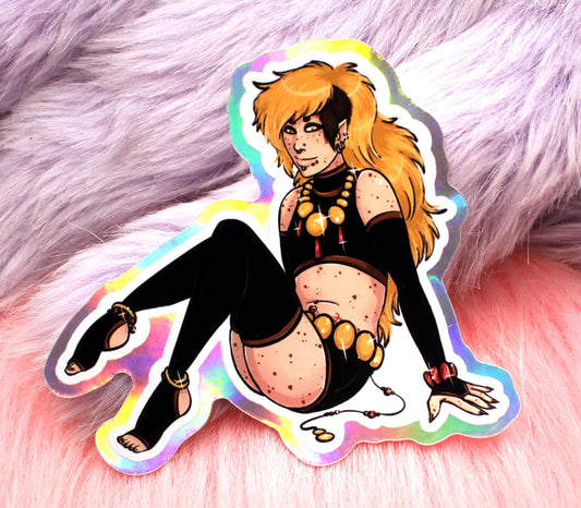 Taowren Sitting Holographic Sticker (7cm) - The Nightingale Dragon Series